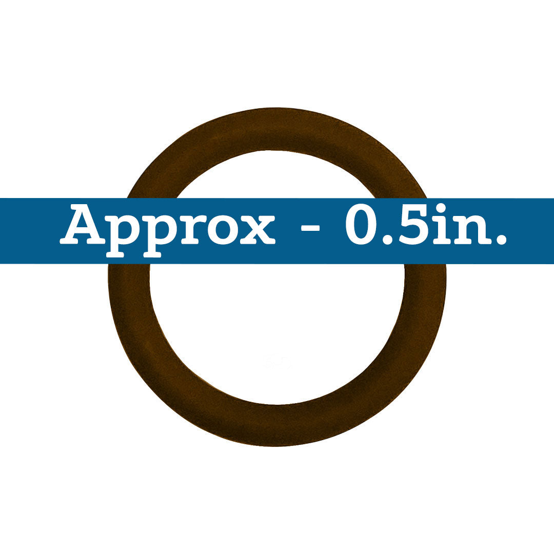 Brown Viton O-ring, approximately 0.5 inch diameter