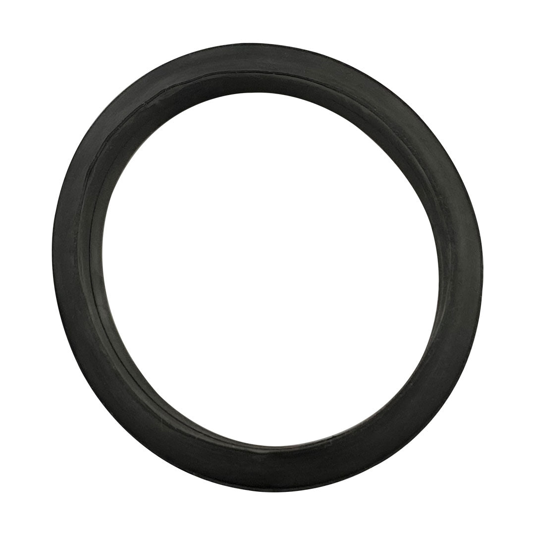 Black tapered O-ring gasket on a white background.