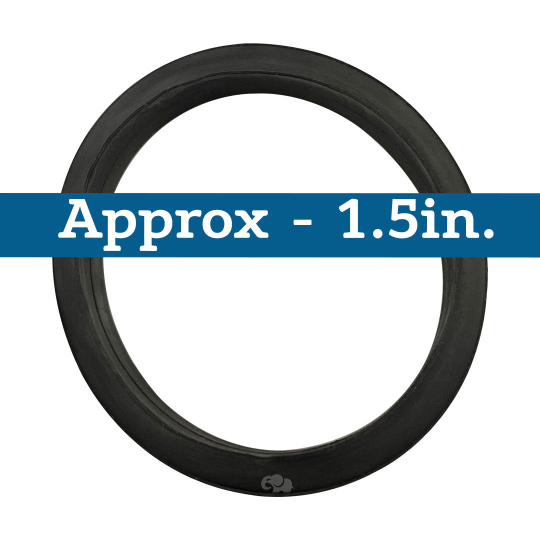 Black tapered O-ring seal, approximately 1.5 inches diameter