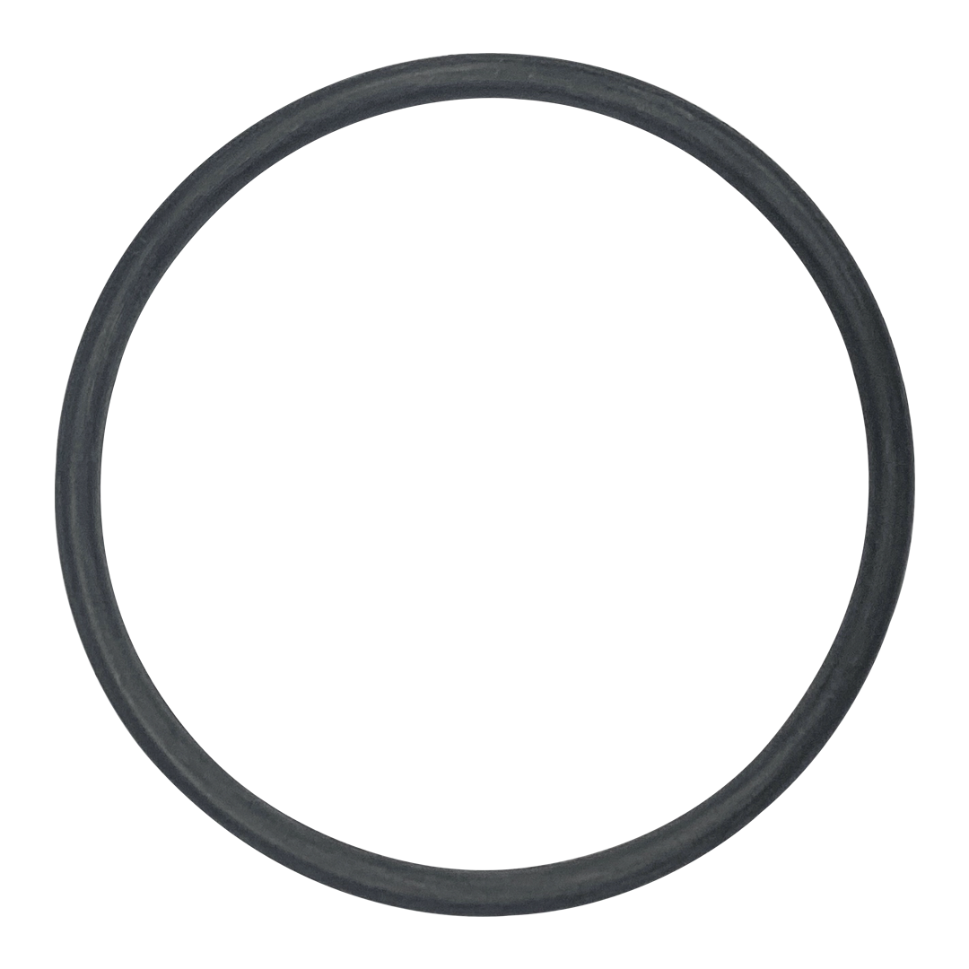 Black rubber O-ring seal gasket on white background