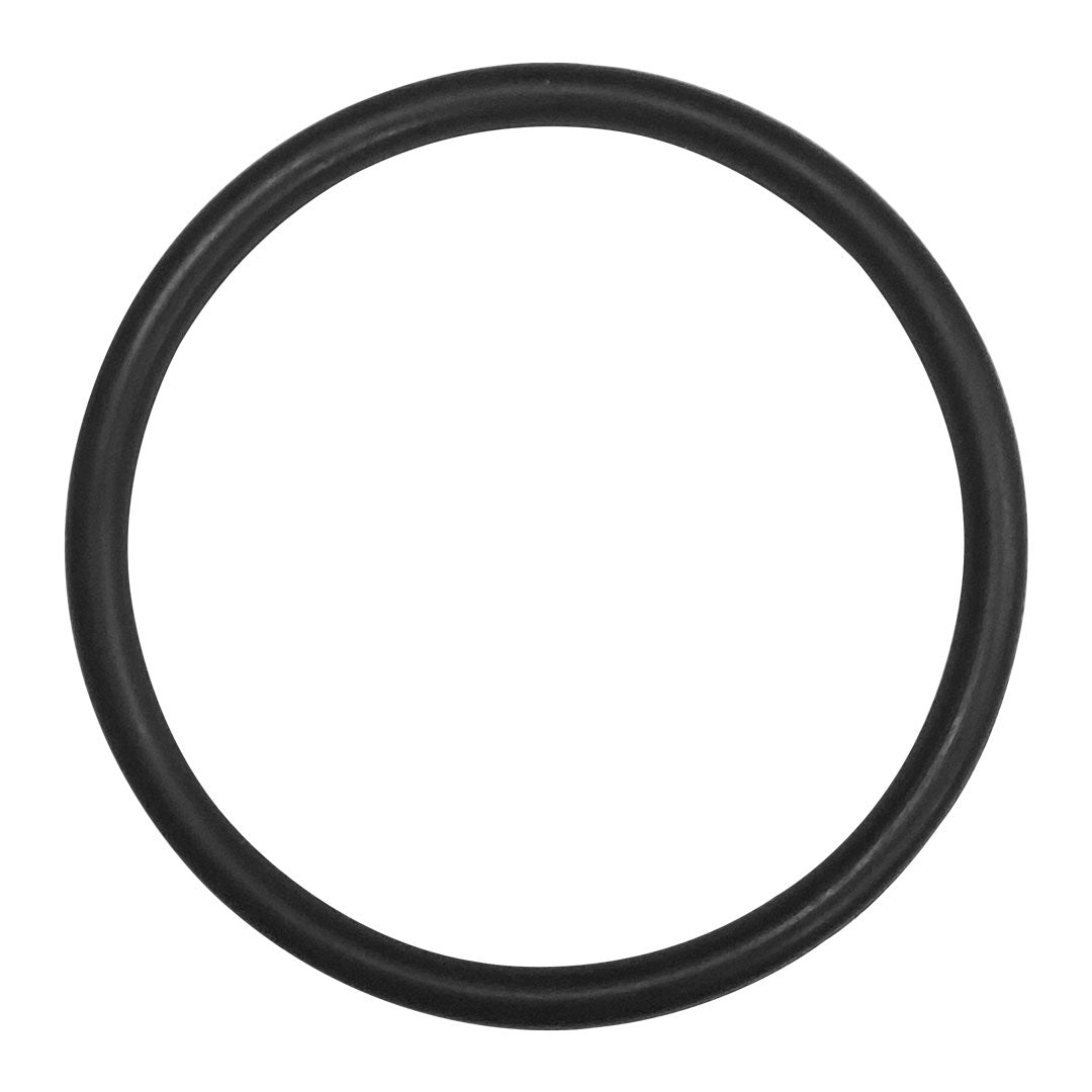 Black PTFE ball seal O-ring on a white background.