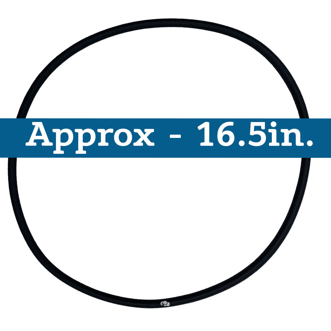 Black rubber tank ring gasket, approximately 16.5 inches in diameter
