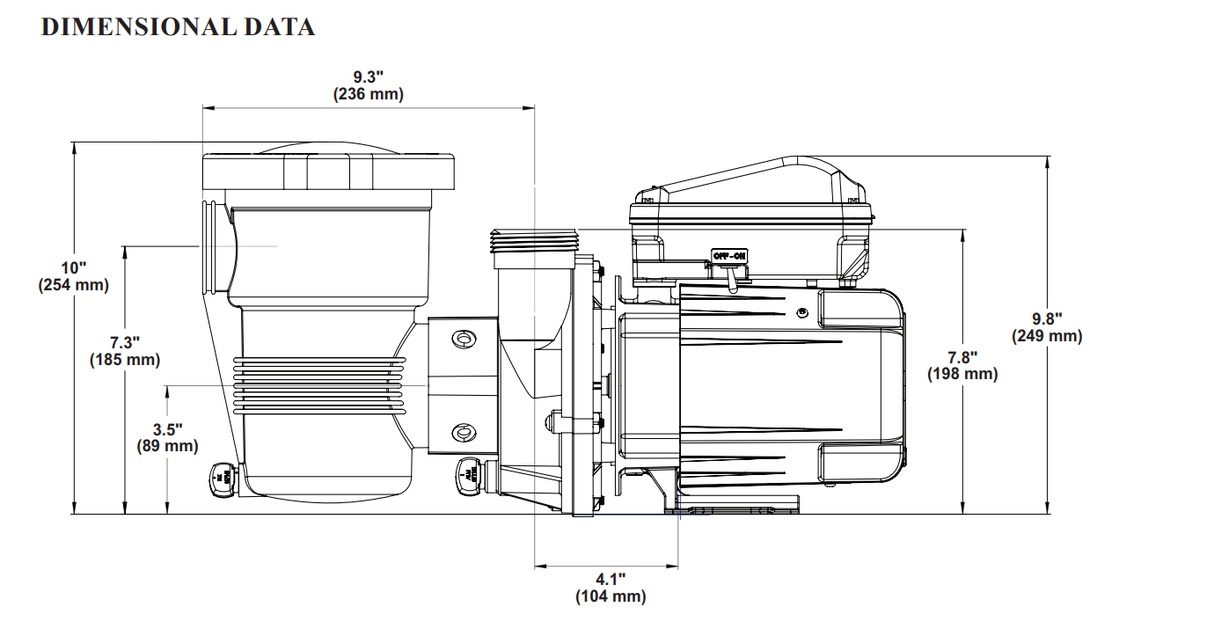 Pentair OptiFlo 1 Horsepower Aboveground Pool Pump (Vertical Discharge) diagram
