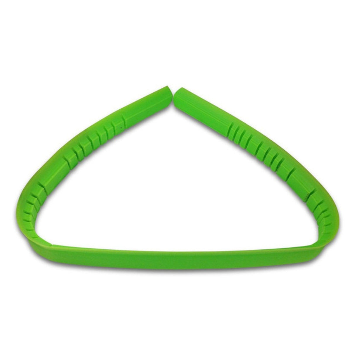 Fluorescent green replacement rake lip edge, triangular heavy-duty plastic strip