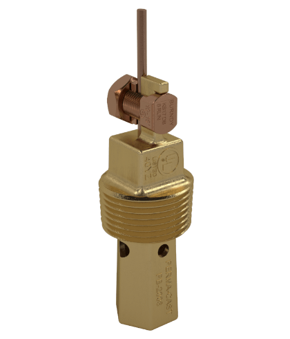 Perma-Cast 1-inch NPT brass water bonding fitting with grounding lug and threaded connection