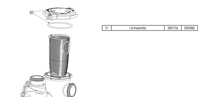 Pentair IntelliFlo3 Lid Assembly diagram