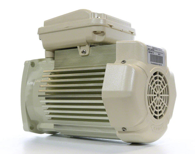 Pentair WhisperFloXF 5HP 3-phase TEFC motor, 208–460V, beige pump motor with fan cover