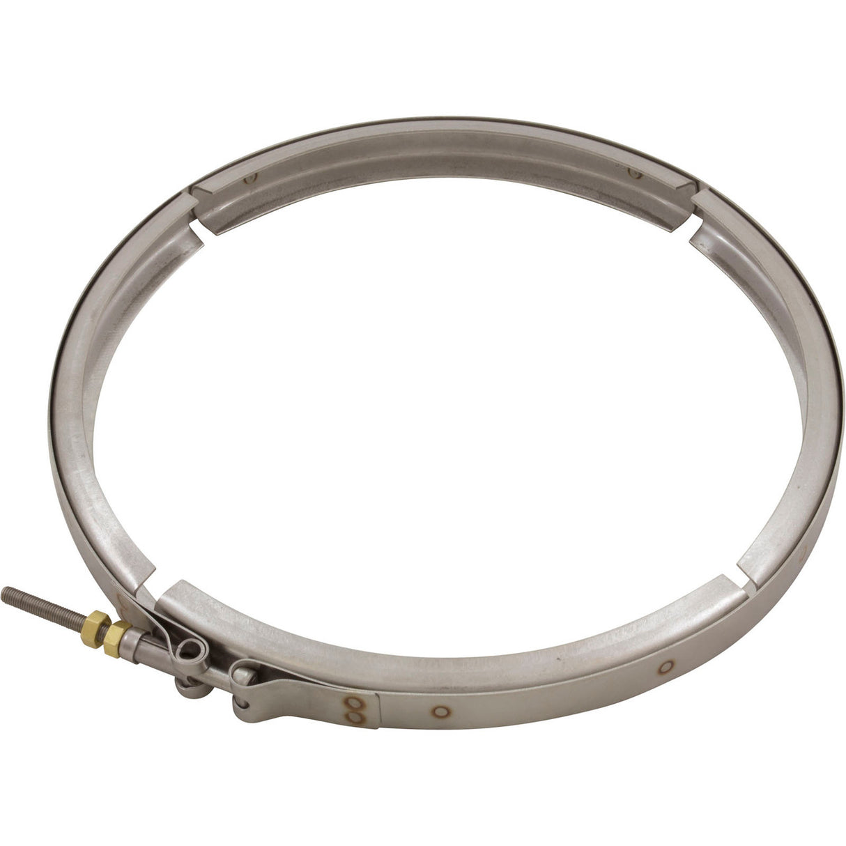 Pentair tank body V-clamp assembly with nut, silver metal ring clamp