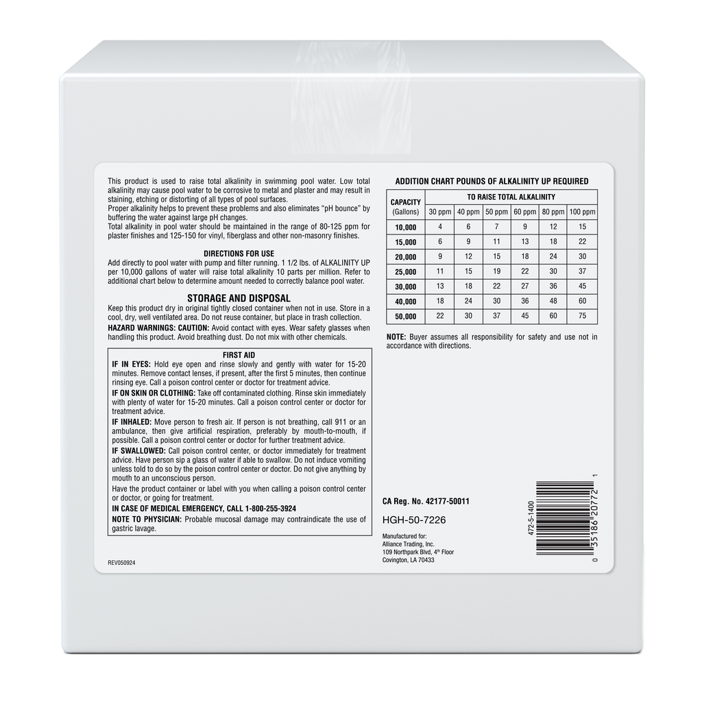 POOL SEASON Alkalinity – 25 lb | HGH-50-7226