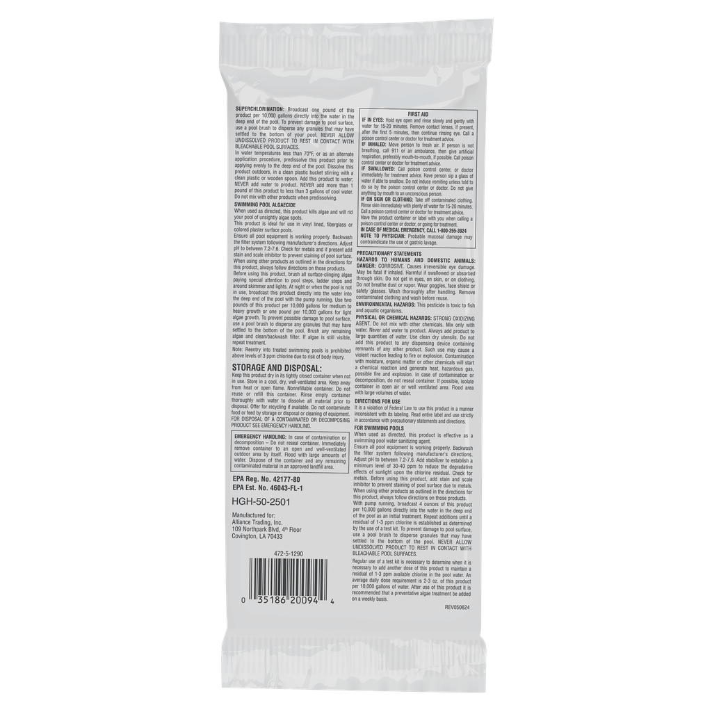 POOL SEASON Chlorinating Concentrate – 1 LB Pouch