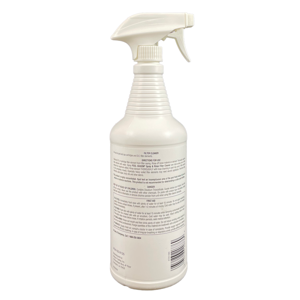 POOL SEASON Spray 'N Rinse Filter Cleaner with Sprayer – 1 Qt | HGH-50-9135