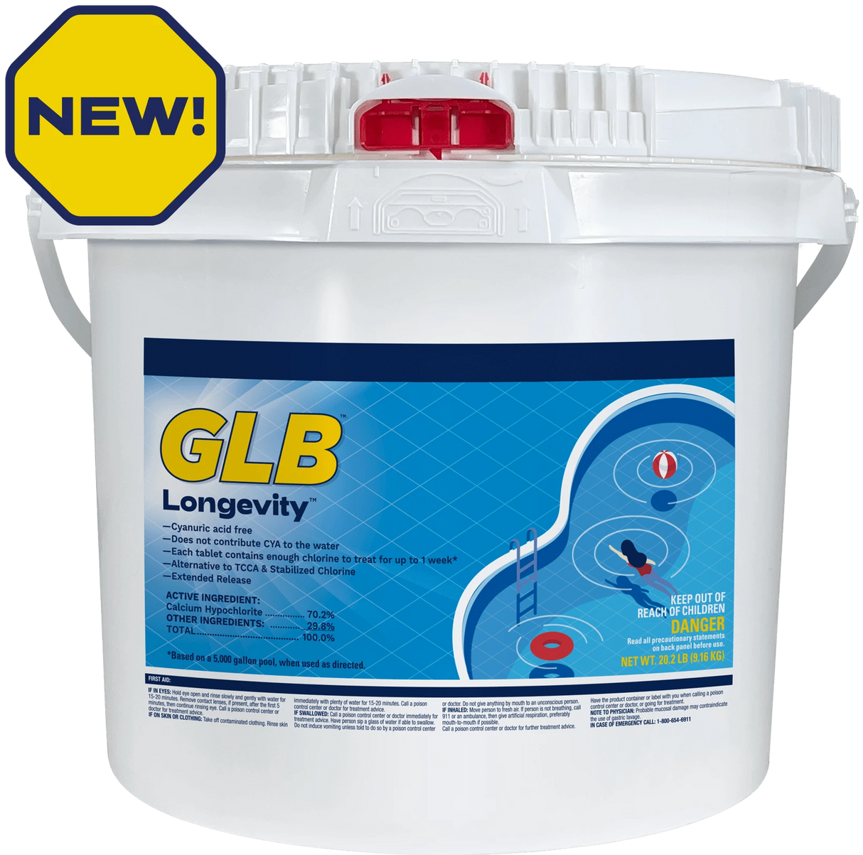 GLB Longevity Cal Hypo Chlorine Tablets | 71437 | 29.4 LBS
