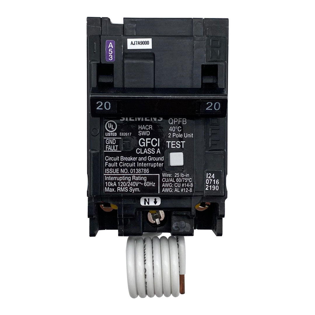 Siemens 2 Pole, 20Amp GFCI Breaker | Q220GF
