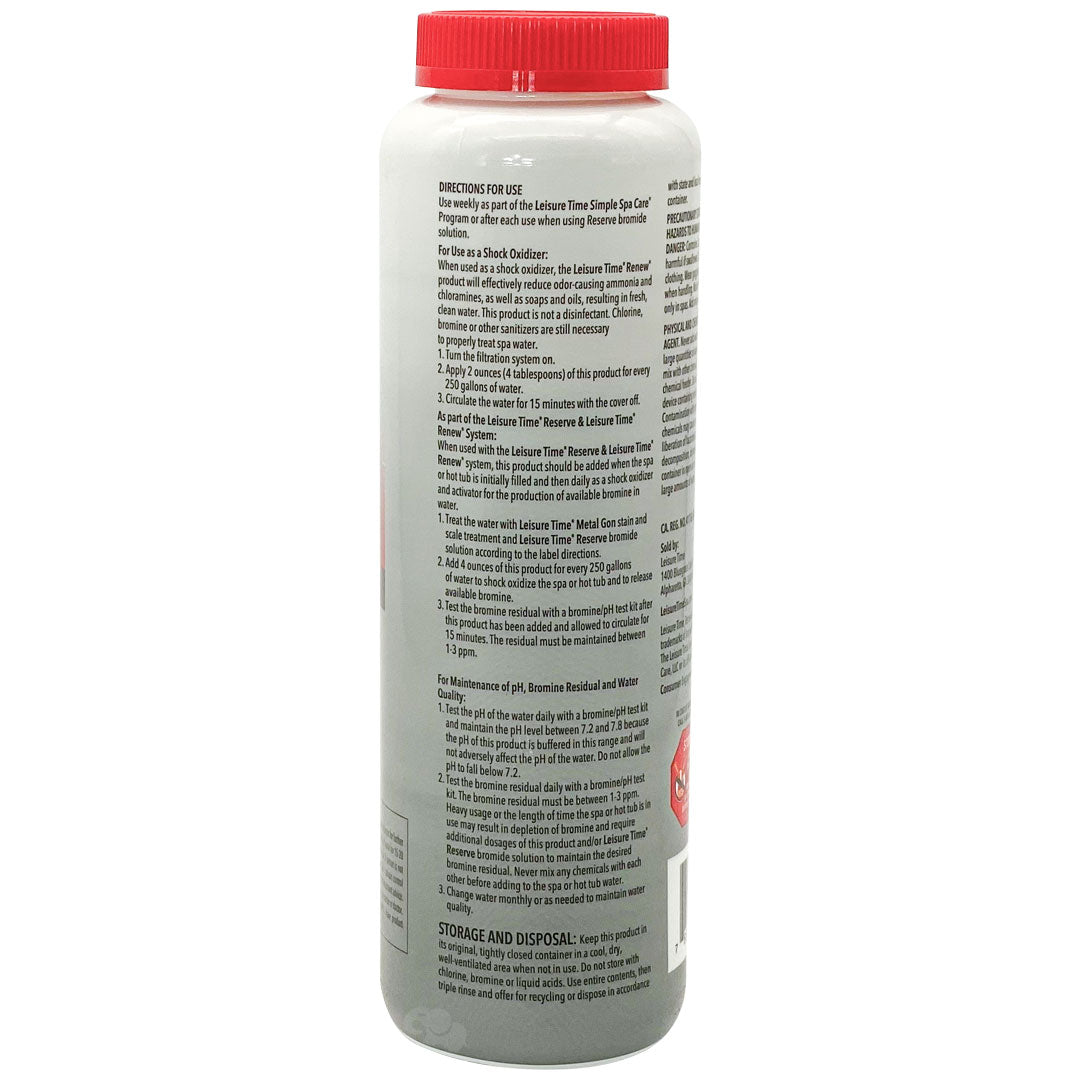 Leisure Time Renew Granular | 2.2 lbs | Spa Oxidizer for Clear Water