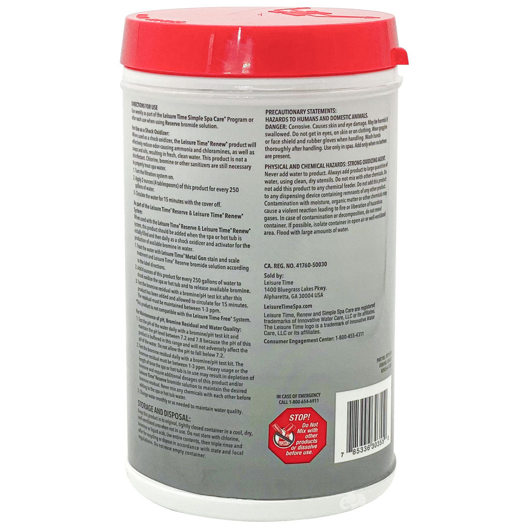 Leisure Time Renew Granular | 5 lbs | Spa Oxidizer for Clear Water