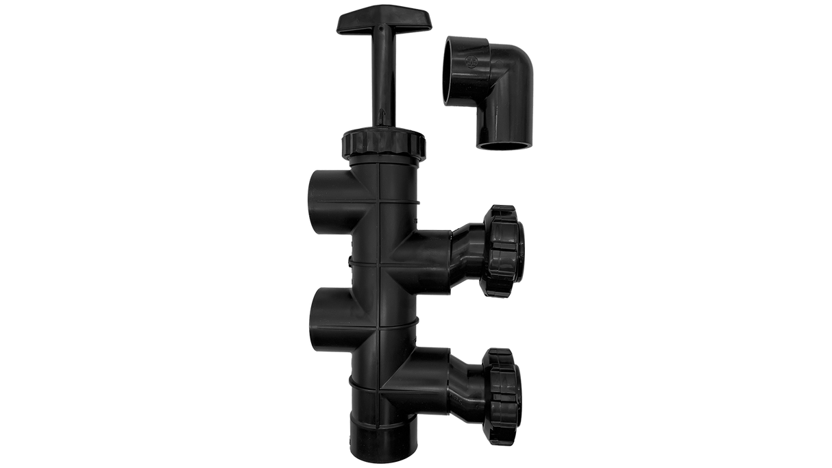 Hayward 2-inch slide valve with black PVC fittings for Pro Series sand filters