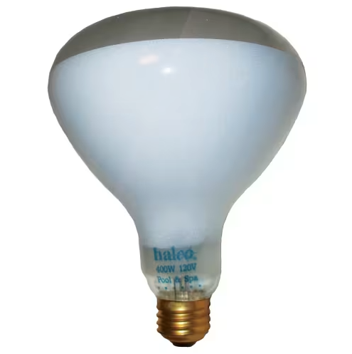 Halco R40 incandescent flood lamp with medium screw base, 400W 120V hard glass bulb