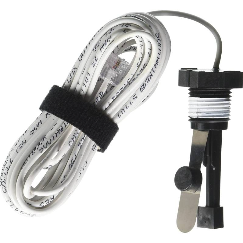 Replacement flow switch with coiled white cable and threaded sensor assembly