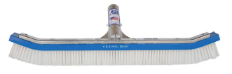 A&B 18-inch standard curved wall brush with white PVC bristles and blue trim