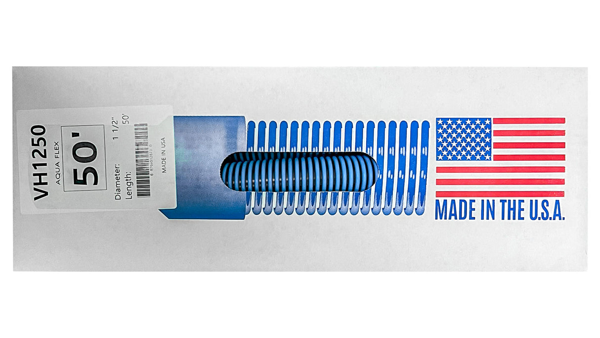 Aqua Flex Classic Vacuum Hose 1-½″ × 50′ w/ Swivel Cuff | VH1250
