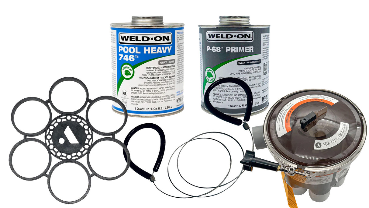 6-Port Installation Kit (Valve, Template, Saw, Primer & Glue) | 6P-KIT