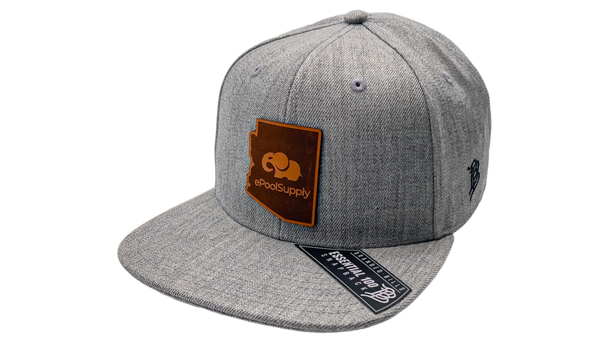 Heather grey Branded Bills snapback hat with ePoolSupply logo patch on the front.