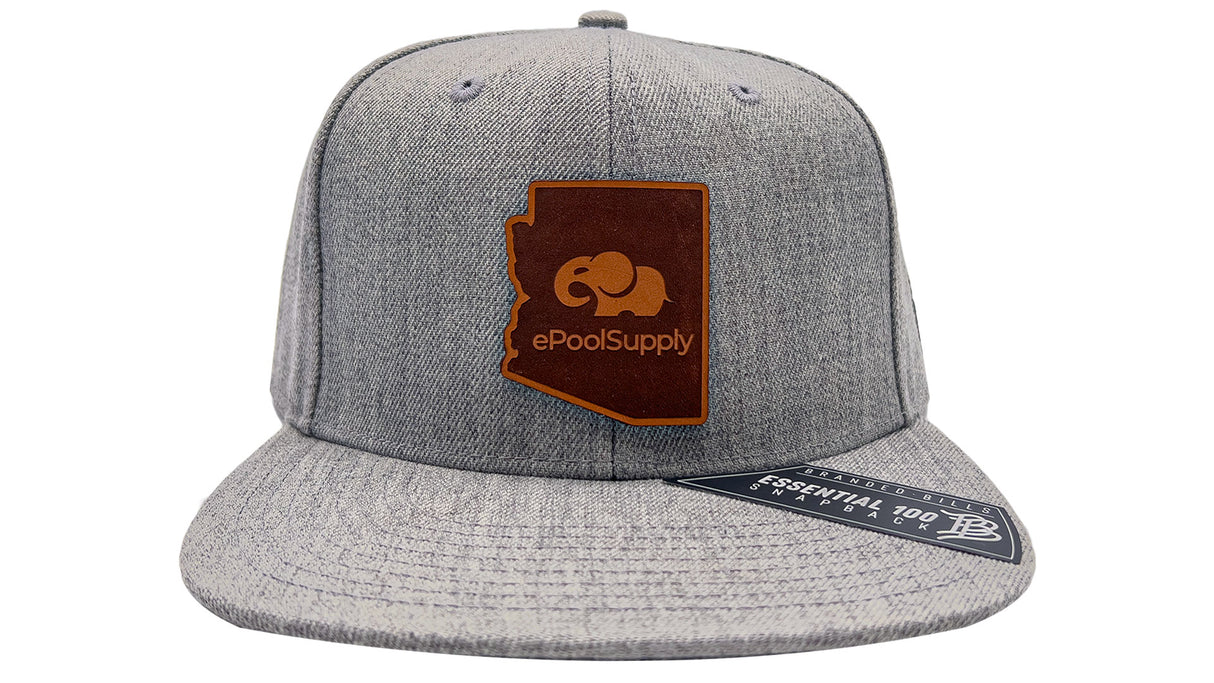 Heather grey Branded Bills snapback hat with ePoolSupply logo patch