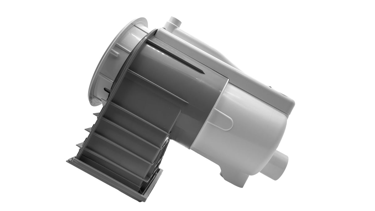 QuikSkim Complete pool skimmer with gray body and white ring lid