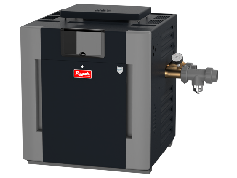 Raypak B-R267A-EN-X #26 ASME Digital Low NOx ASME gas pool and spa heater.