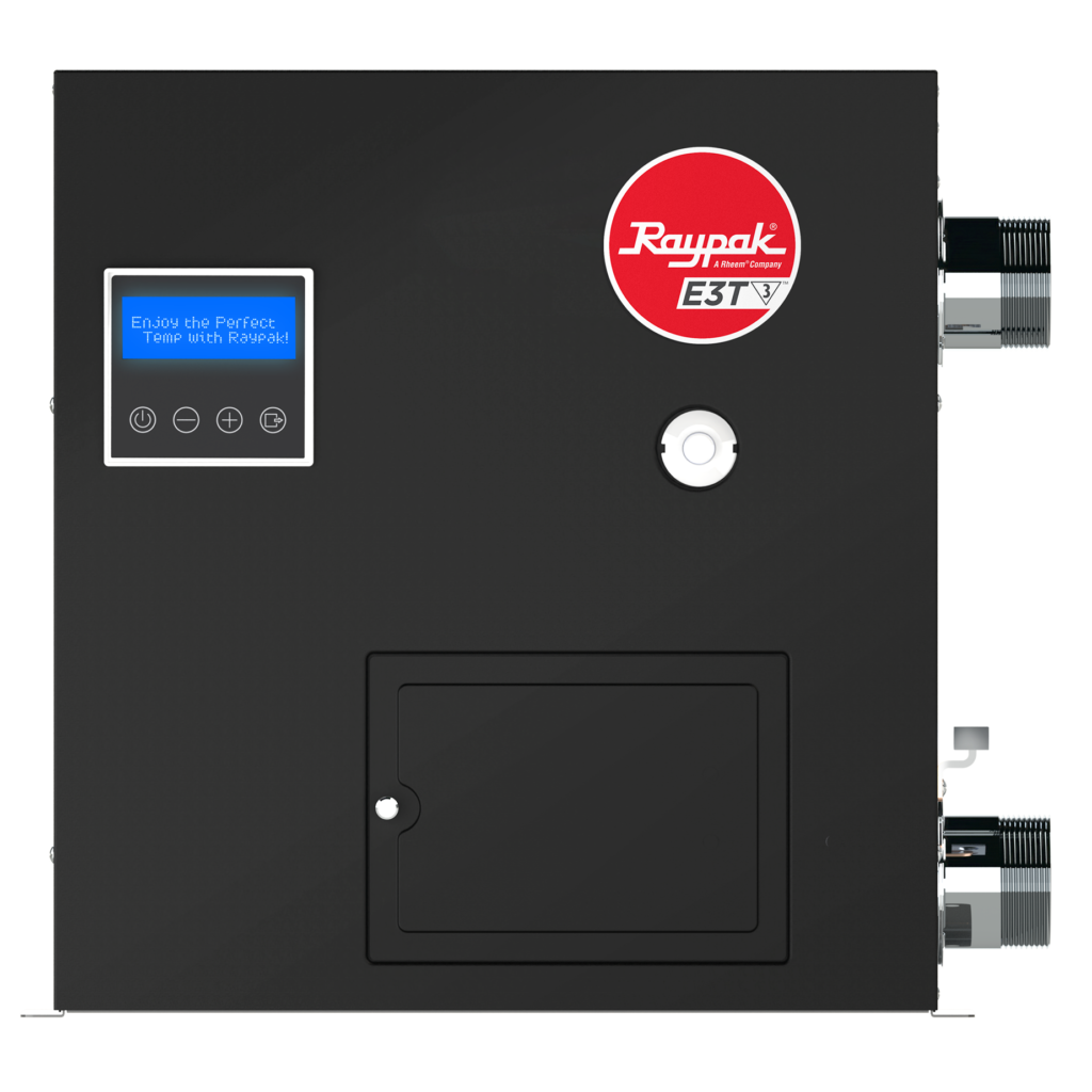 Raypak ELS-R-0045-4-TI E3T three-phase electric pool and spa heater.