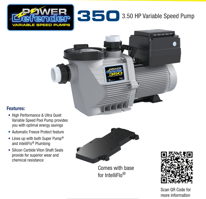 Waterway Power Defender 3.5HP Variable Speed Pump | PD-350