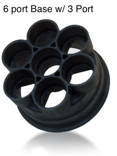 Bottom View - Paramount Water Valve 9-Port 2" Shell (Black)