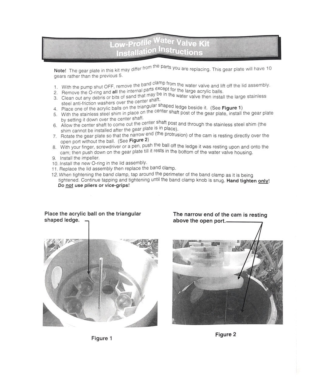 A&A Low Profile 6 Port Ball Valve Rebuild Gear Kit - installation instructions