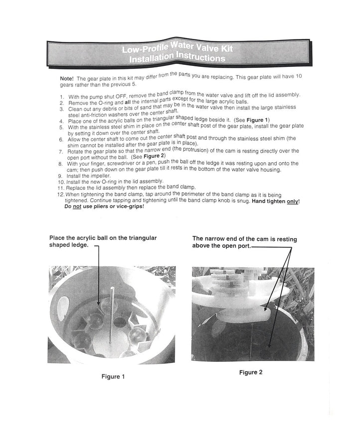 A&A Low Profile 6 Port Ball Valve Rebuild Gear Kit - installation instructions