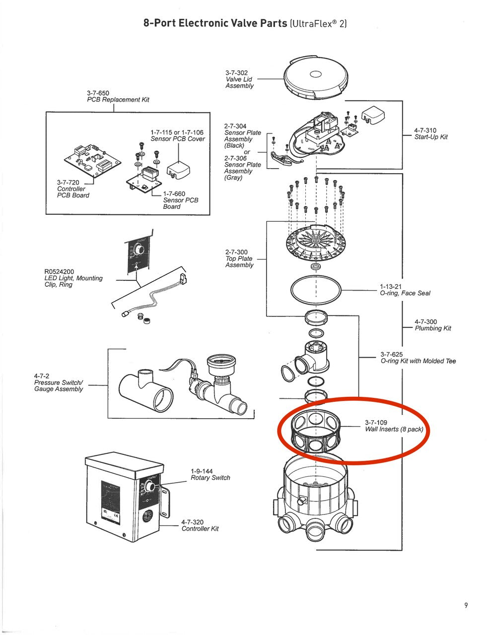 Caretaker Ultra Flex 2 8-Port Molded Wall Insert Kit (8-Pack) - ePoolSupply