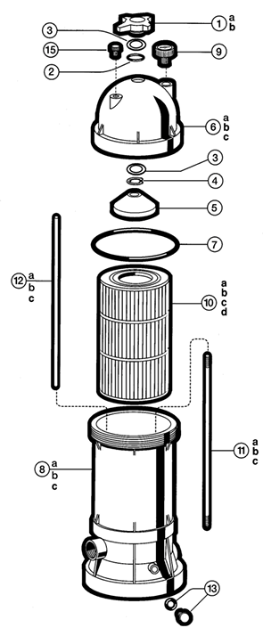 Parts List for Parts List: Hayward 90 Sq. Ft. Star-Clear Plus Cartridge Filter