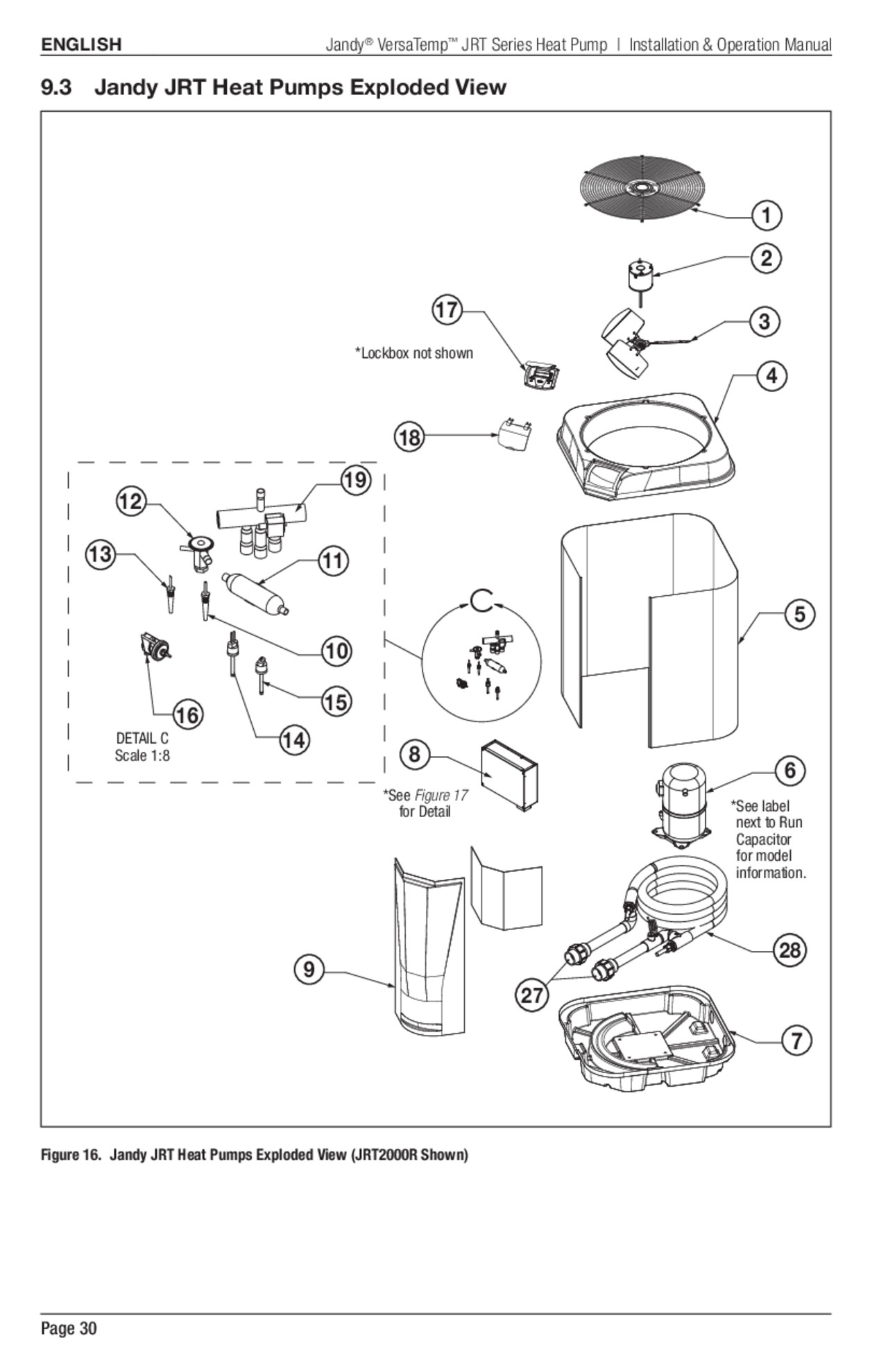 Parts List for Parts List: Jandy VersaTemp 116K BTU Heat/Chill Pump