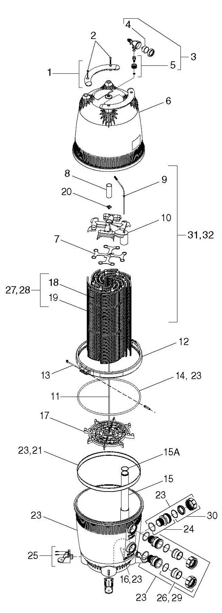 Parts List for Parts List: DEV Series Diatomeceous Earth Filters