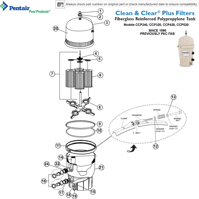 Parts List for Parts List: Clean & Clear Plus Filters