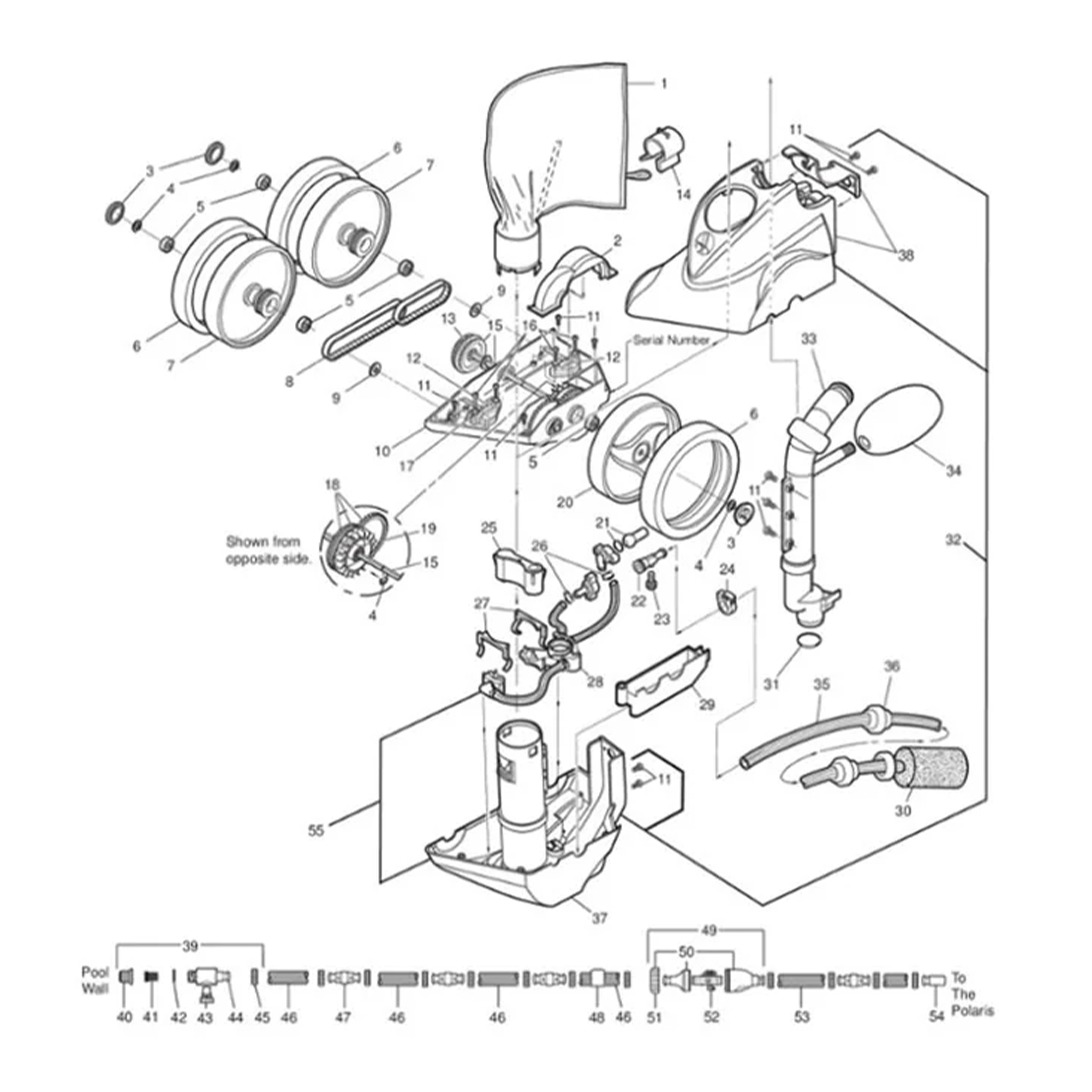 Parts List for Polaris 360 Pool Cleaner Parts List