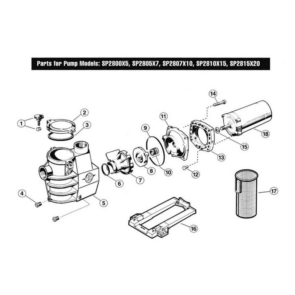 Parts List for Parts List: MaxFlo SP2800X