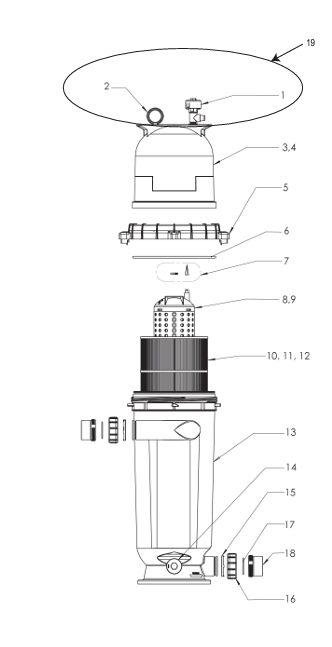 Parts List for Parts List: Pentair Clean & Clear RP 150 Cartridge Filter