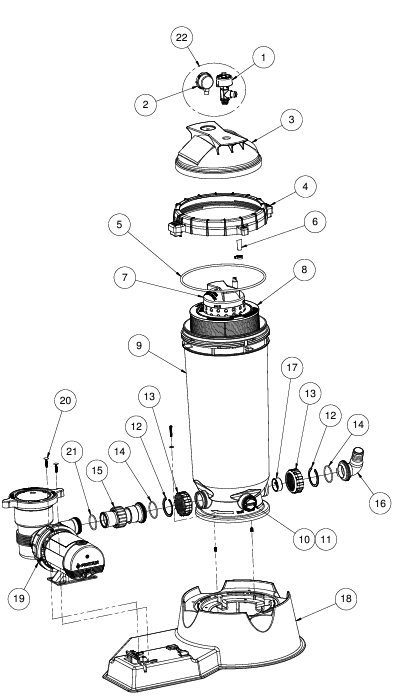 Parts List for Parts List: Pentair Clean & Clear Cartridge Filter 100