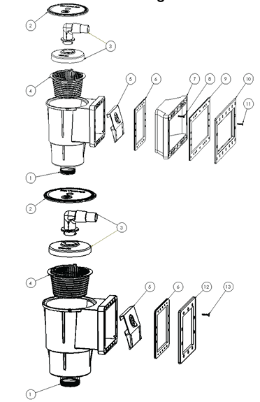 Hayward Dyna-Skim Above-Ground Skimmer P&A