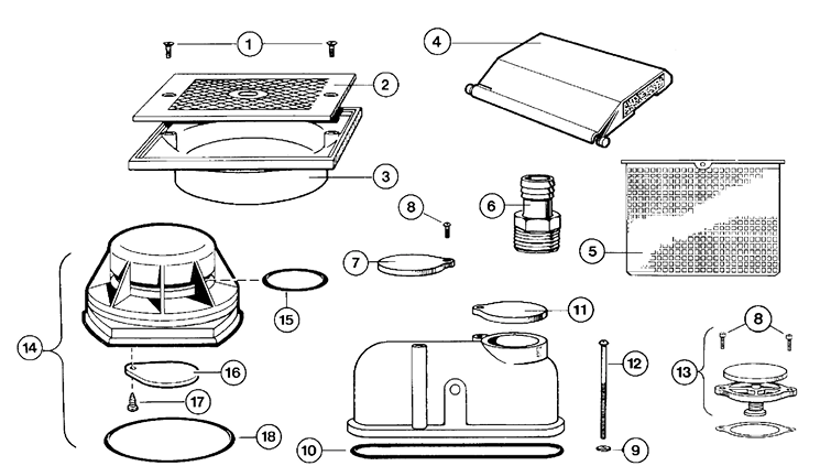 Parts List for Parts List: Hayward SP1080 Auto-Skim Series Skimmer