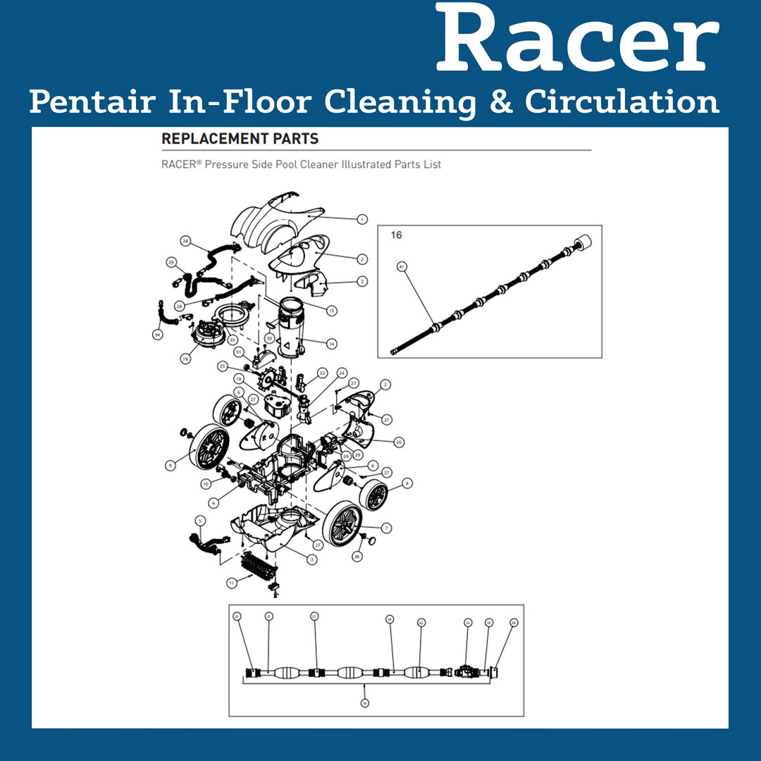 Parts List for Cleaner Parts List: Pentair Racer