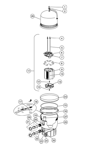 Parts List: Pentair Pro Grade FNS Plus 48 D.E. Filter