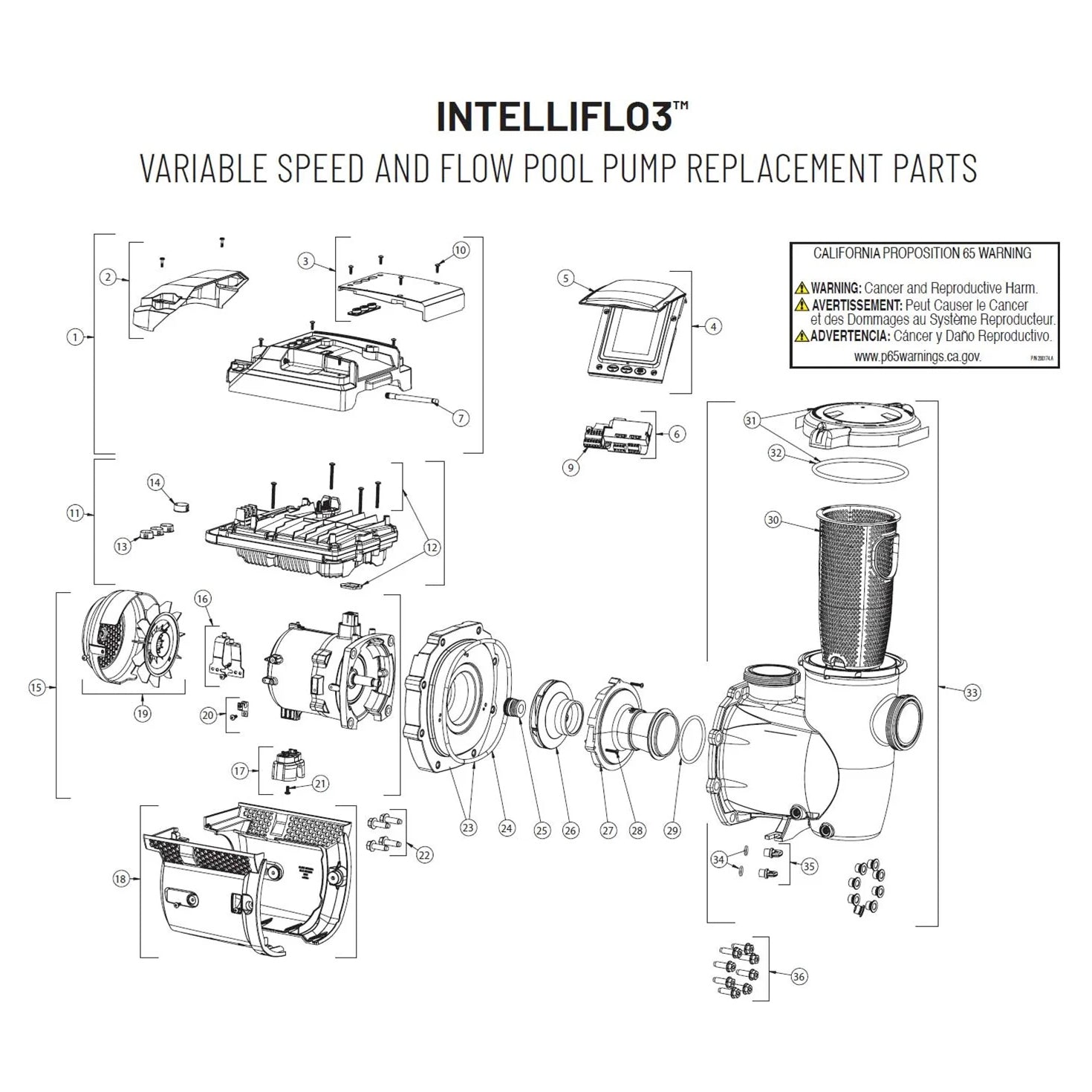 Parts List for Parts List: IntelliFlo 3 1.5hp