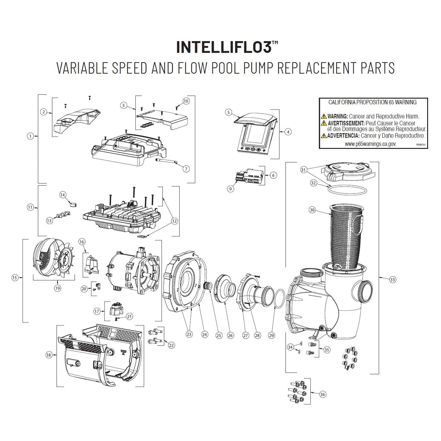 Parts List for Parts List: IntelliFlo 3 1.5hp - test