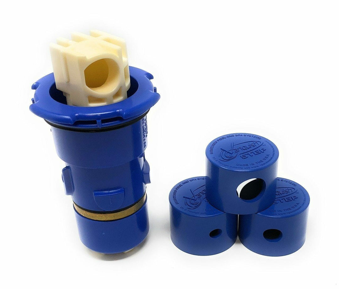 Paramount Vanquish Complete In-Floor Cleaning Head Step Nozzle with Caps- Blue || 004-557-5025-05